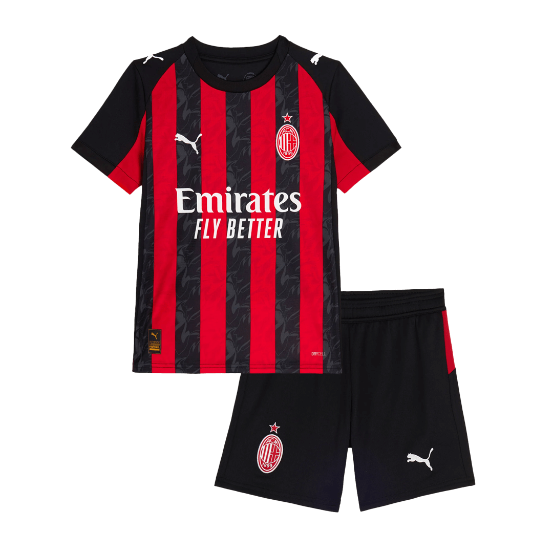 Vente Flash AC Milan Domicile Maillot Kit 2025/26 Enfant Rouge