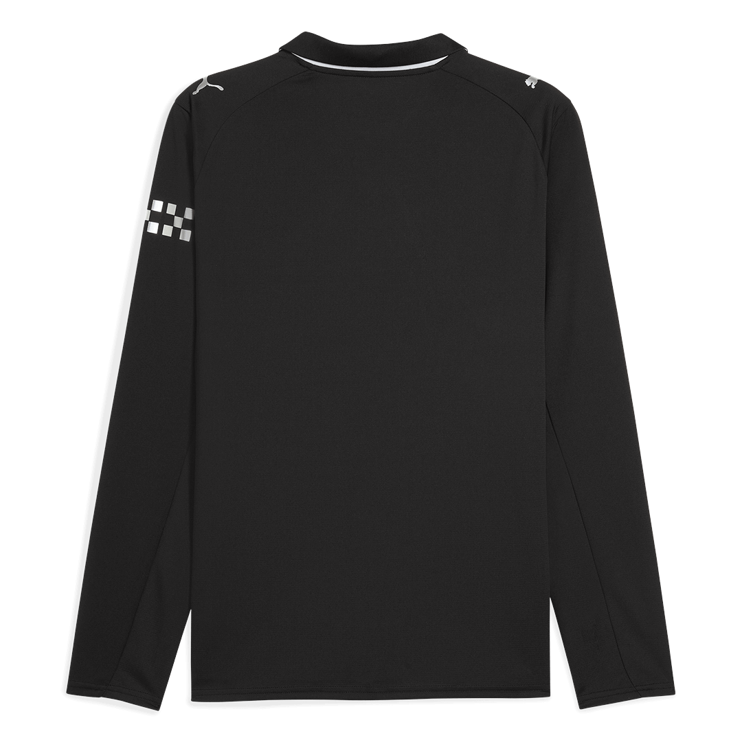 Manchester City Extérieur Maillot Manches Longues 2025/26 Noir Grande Taille