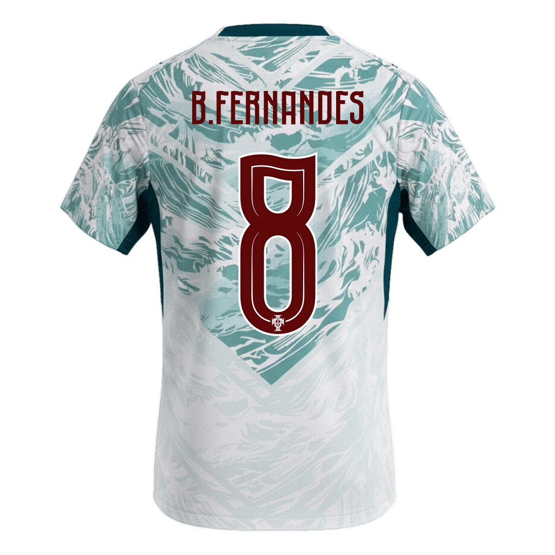 B.FERNANDES #8 Portugal Extérieur Maillot - Coupe du Monde 2026 White&Green
