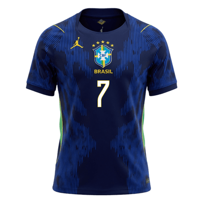 VINI JR. #7 Brésil Extérieur Maillot - Coupe du Monde 2026 Bleu marine