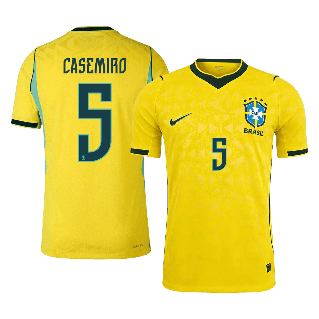 CASEMIRO #5 Brésil Domicile Maillot - Coupe du Monde 2026 Jaune Joueur
