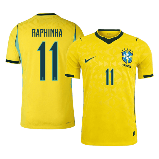 RAPHINHA #11 Brésil Domicile Maillot - Coupe du Monde 2026 Jaune Joueur