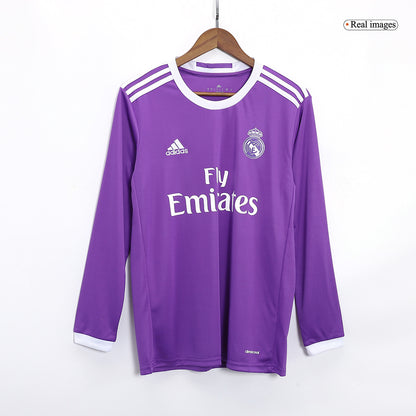 SERGIO RAMOS #4 Retro Real Madrid Extérieur Maillot Manches Longues 2016/17