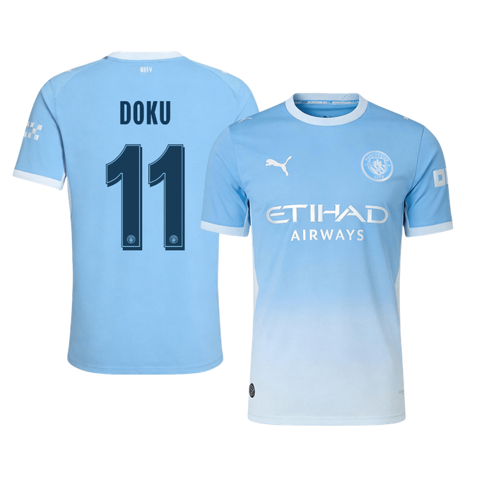 DOKU #11 Manchester City Domicile Maillot 2026/27 Bleu Joueur - UCL