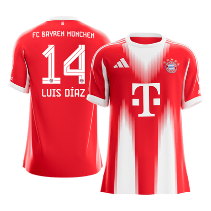 LUIS DÍAZ #14 Munich Domicile Maillot 2025/26 Rouge - Super