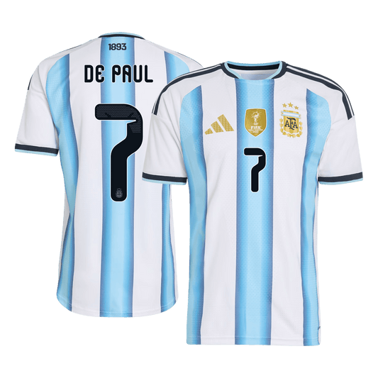 DE PAUL #7 Argentine Domicile Maillot - Coupe du Monde 2026 Blue&White Joueur