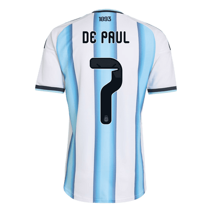 DE PAUL #7 Argentine Domicile Maillot - Coupe du Monde 2026 Blue&White Joueur