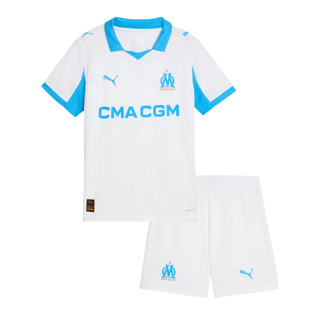 Vente Flash Olympique de Marseille Domicile Maillot Kit 2025/26 Enfant