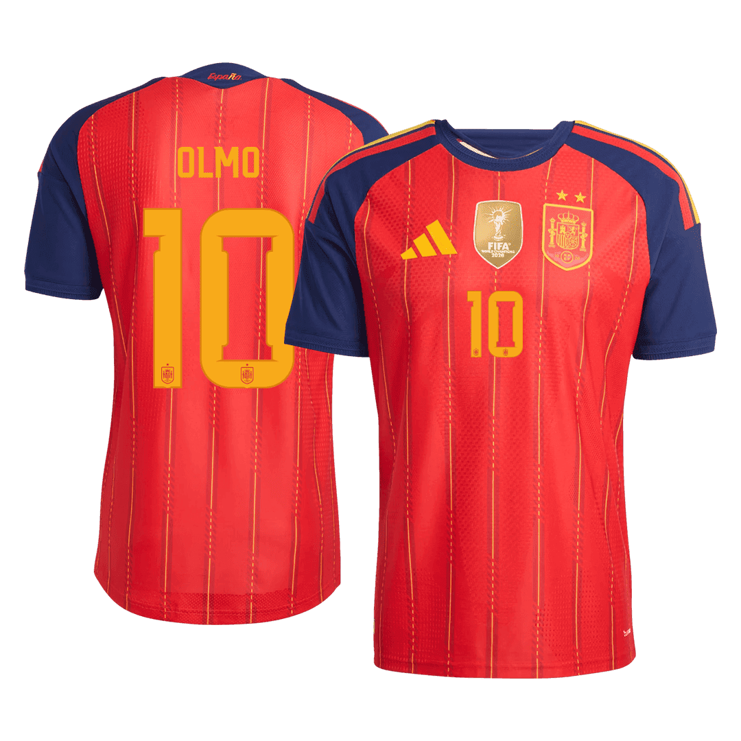 OLMO #10 Espagne Domicile Maillot - Coupe du Monde 2026 Rouge Joueur