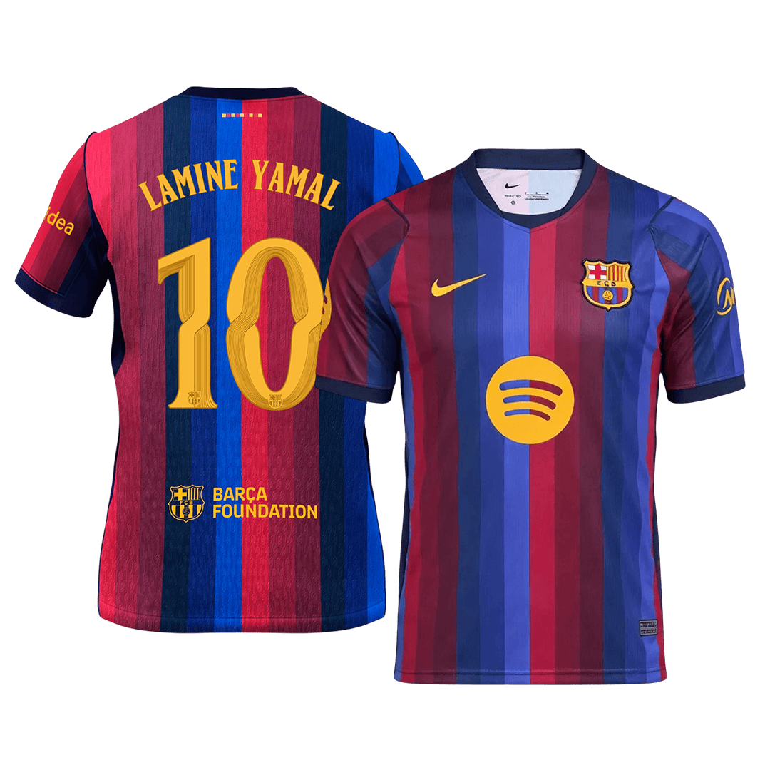 LAMINE YAMAL #10 Barcelone Domicile Maillot 2026/27 Blue&Garnet - UCL
