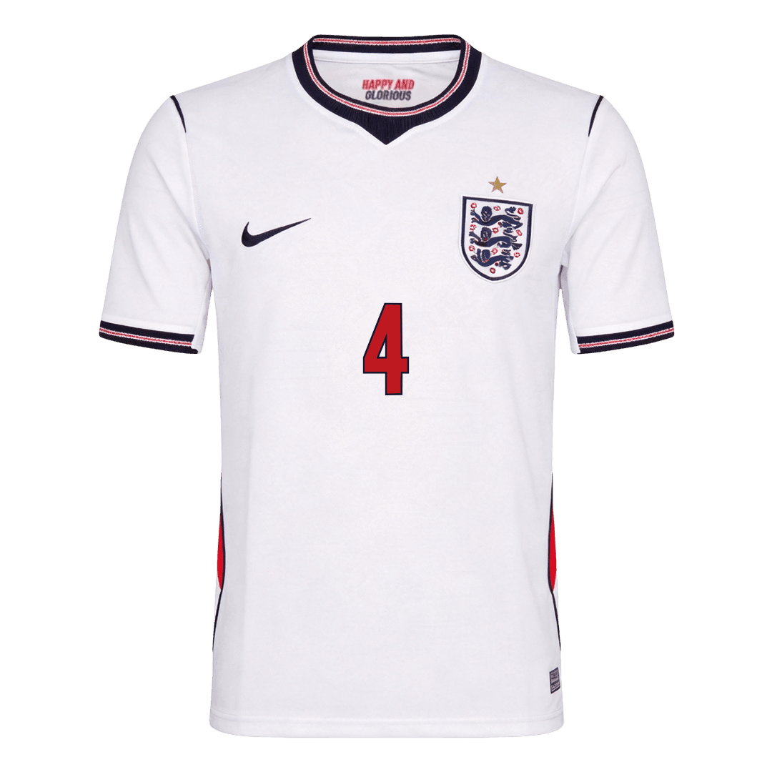 RICE #4 Angleterre Domicile Maillot - Coupe du Monde 2026 Blanc