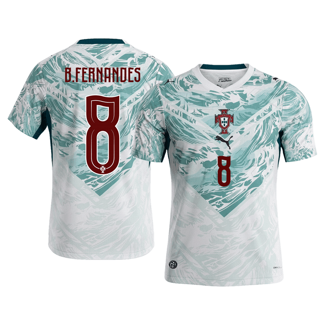 B.FERNANDES #8 Portugal Extérieur Maillot - Coupe du Monde 2026 White&Green