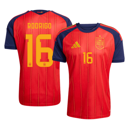 RODRIGO #16 Espagne Domicile Maillot - Coupe du Monde 2026 Rouge - Super