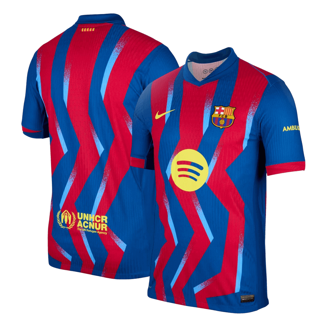Barcelone Fourth Maillot 2025/26 Rouge&Bleu Joueur