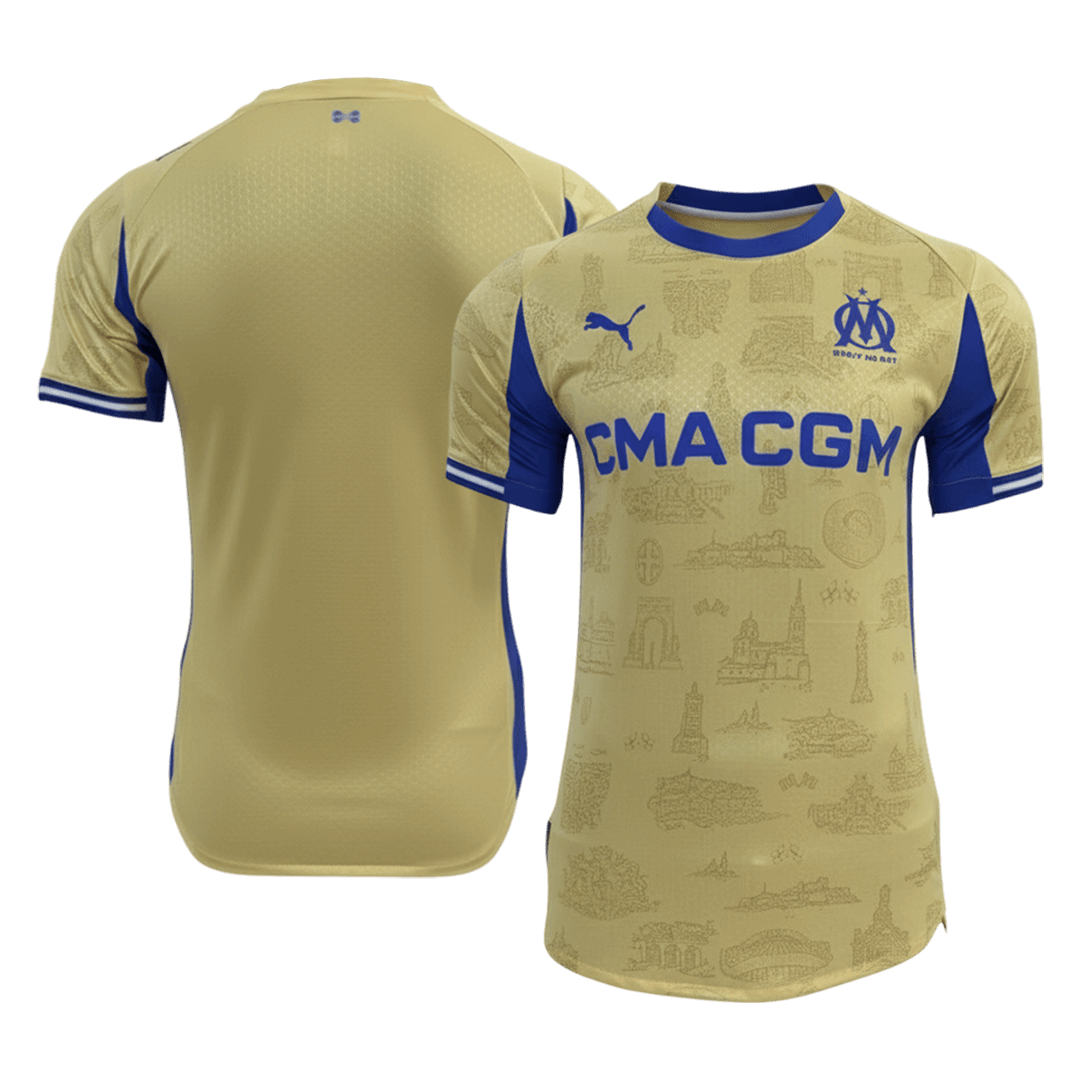 Olympique de Marseille Fourth Maillot 2025/26 Jaune Joueur Grande Taille