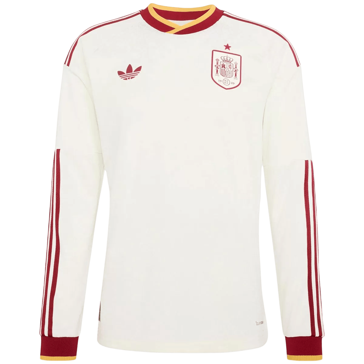 Espagne Extérieur Maillot Manches Longues - Coupe du Monde 2026 Blanc Grande Taille