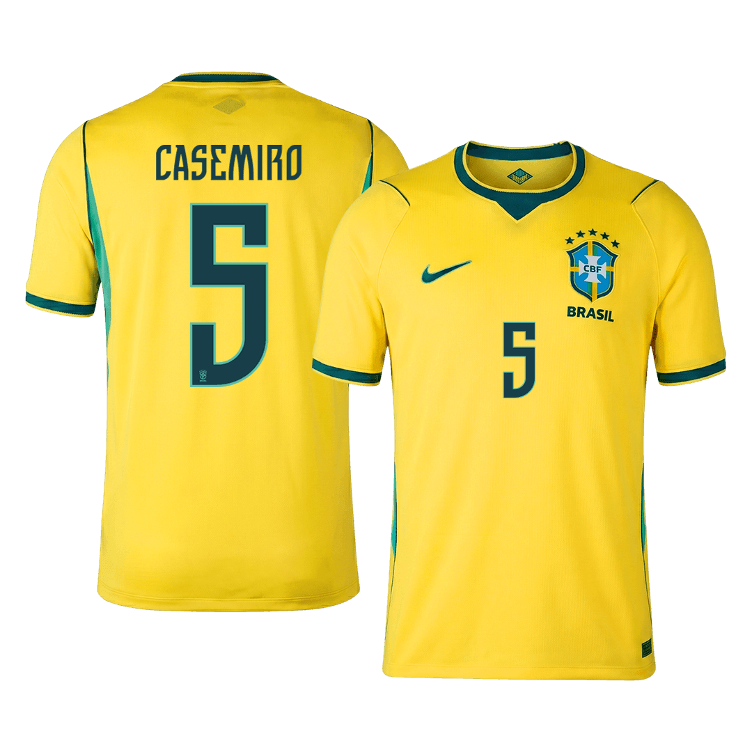 CASEMIRO #5 Brésil Domicile Maillot - Coupe du Monde 2026 Jaune