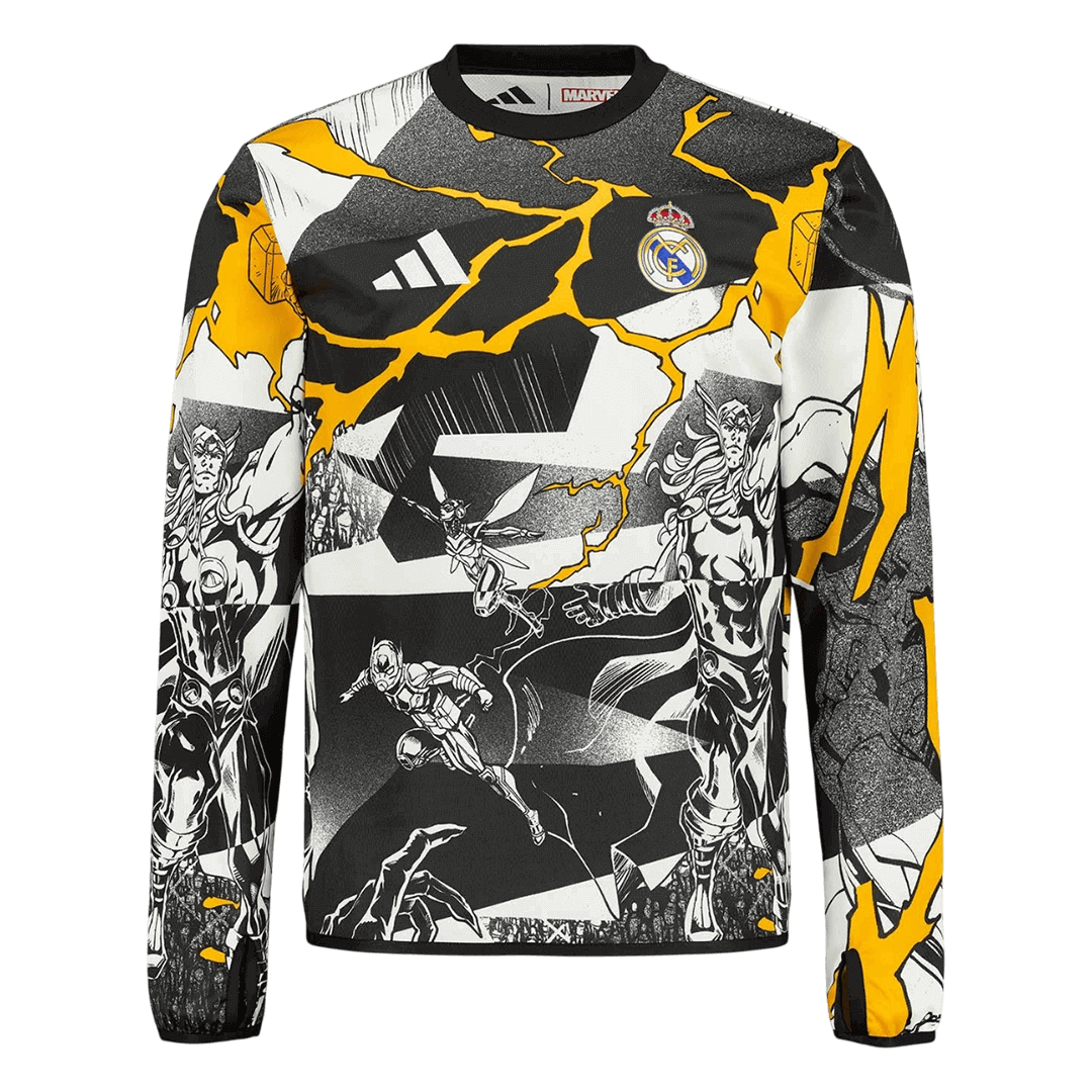 Real Madrid Maillot Manches Longues 2025/26 Noir Grande Taille