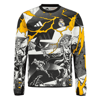 Real Madrid Maillot Manches Longues 2025/26 Noir Grande Taille