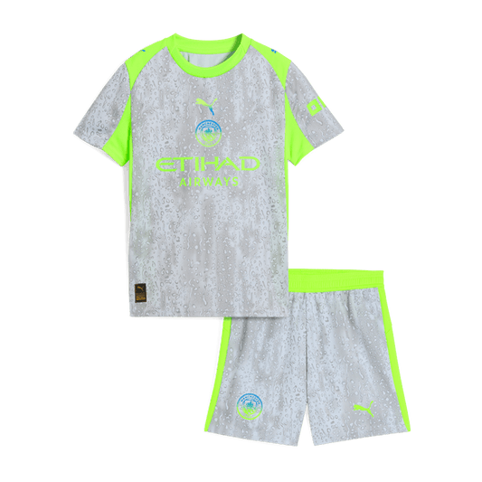 Manchester City Third Maillot Kit 2025/26 Enfant Gris