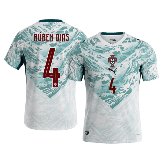RÚBEN DIAS #4 Portugal Extérieur Maillot - Coupe du Monde 2026 White&Green