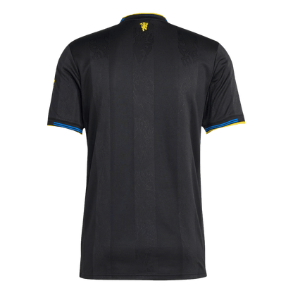 Manchester United Third Maillot 2025/26 Noir Authentique Grande Taille