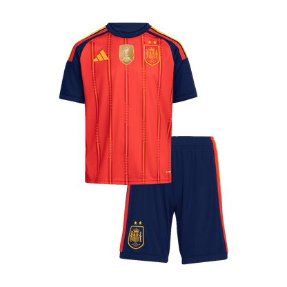 Espagne Domicile Maillot 2 Stars - Champion Edition Kit - Coupe du Monde 2026 Enfant Rouge