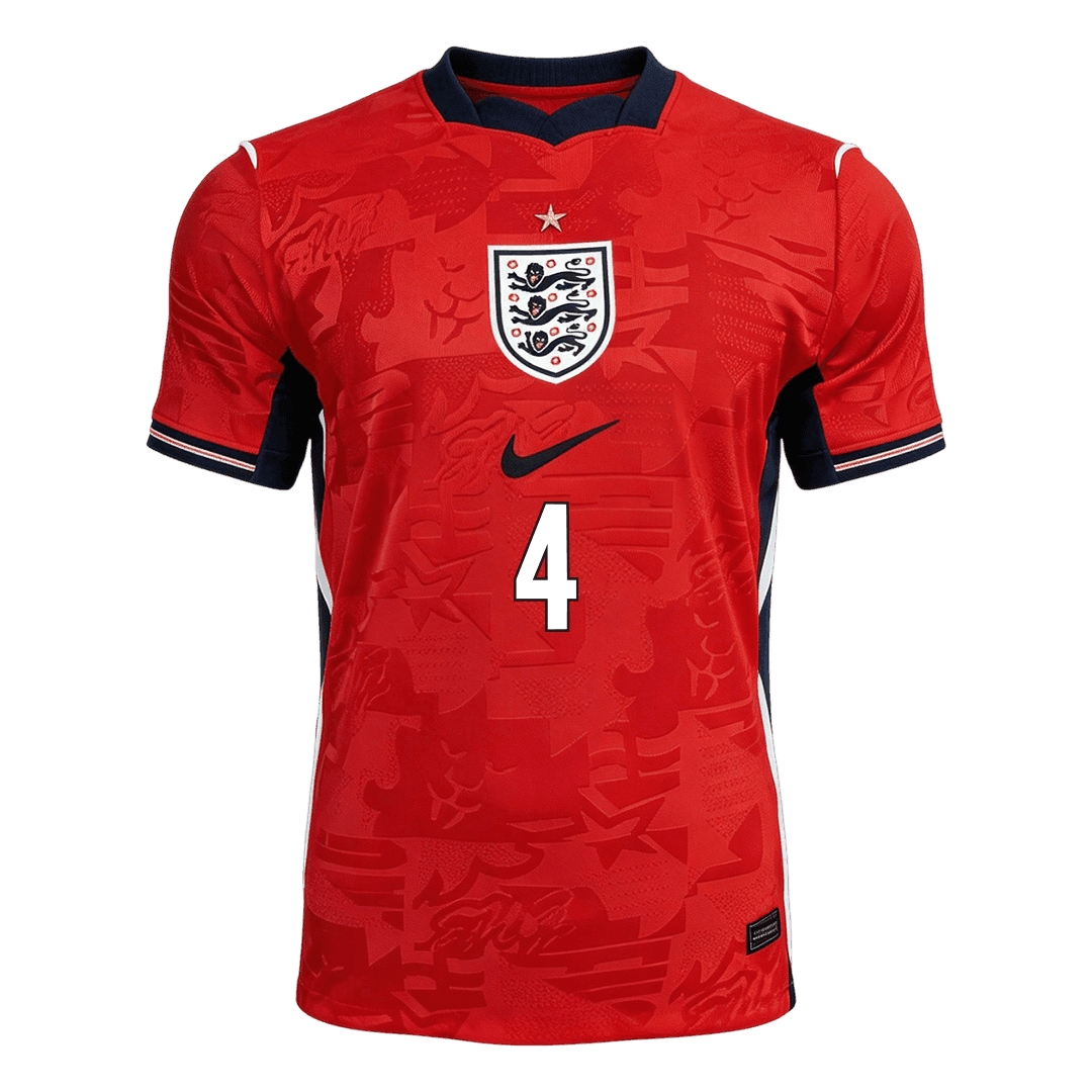 RICE #4 Angleterre Extérieur Maillot - Coupe du Monde 2026 Rouge Joueur