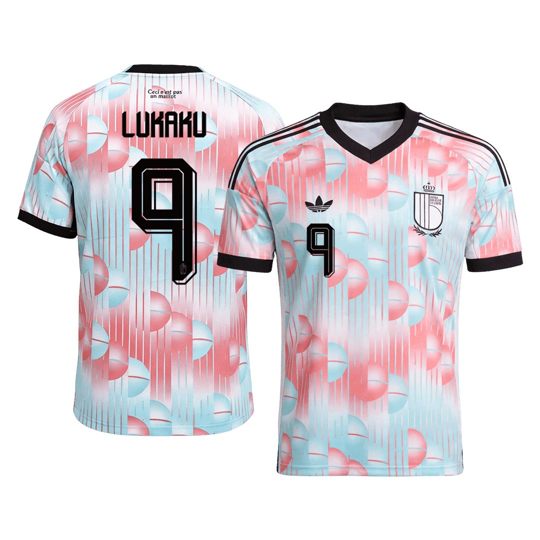 LUKAKU #9 Belgique Extérieur Maillot - Coupe du Monde 2026 Blue&Pink