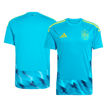 Espagne Gardien Maillot - Coupe du Monde 2026 Bleu Grande Taille