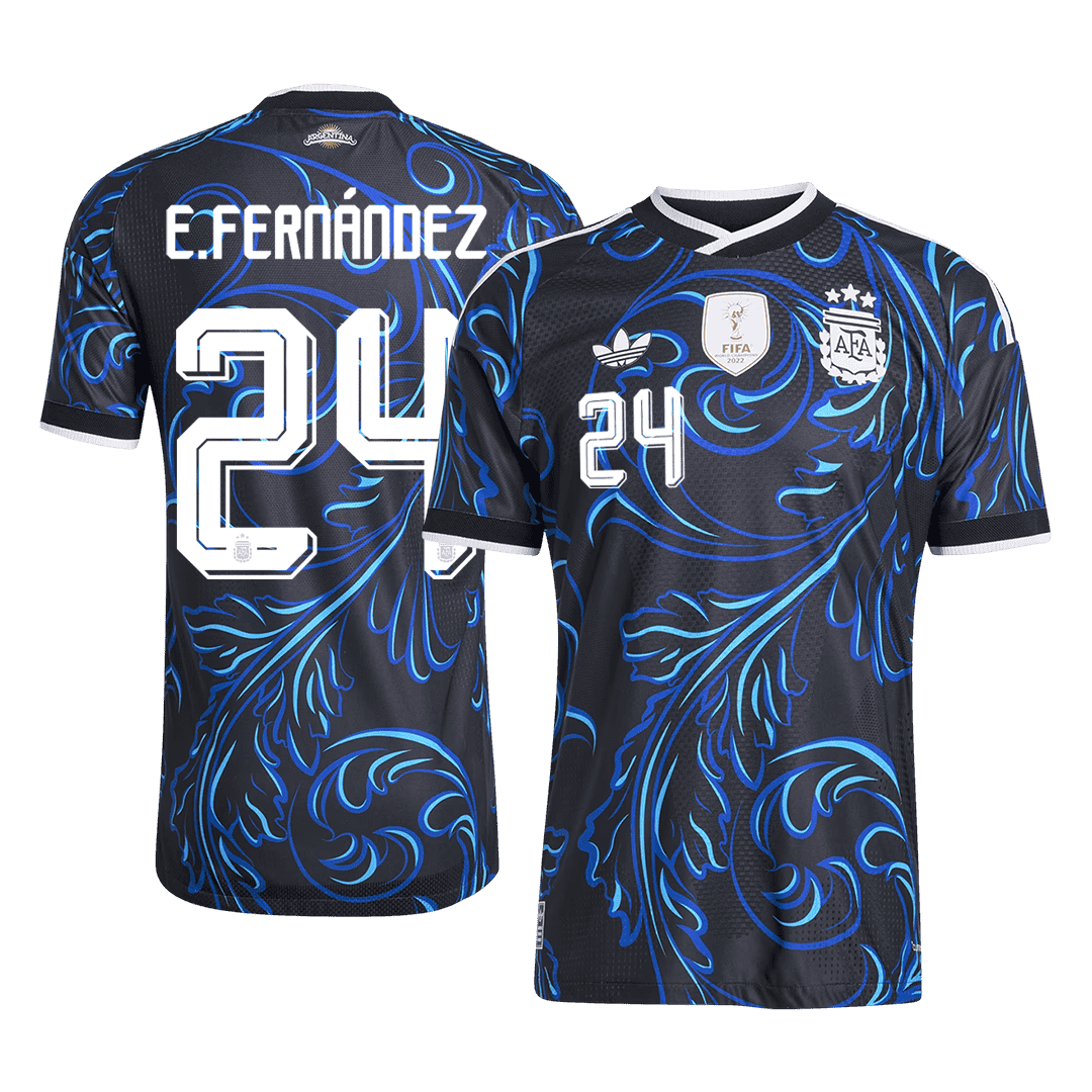 E. FERNÁNDEZ #24 Argentine Extérieur Maillot - Coupe du Monde 2026 Noir Joueur