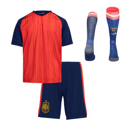 Vente Flash Espagne Domicile Maillot 2 Stars - Champion Edition Kit - Coupe du Monde 2026 Enfant Rouge