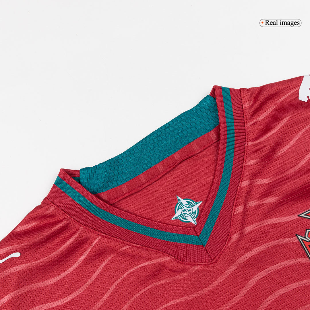Kids B. FERNANDES #8 Portugal Domicile Maillot Kit - Coupe du Monde 2026 Rouge - Super