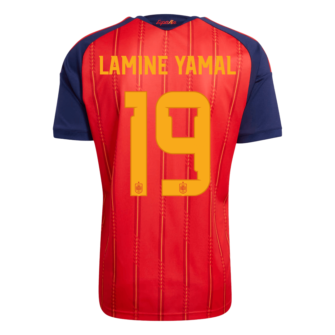 LAMINE YAMAL #19 Espagne Domicile Maillot - Coupe du Monde 2026 Rouge - Super