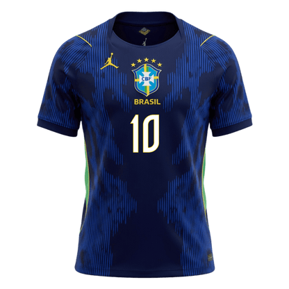 NEYMAR JR. #10 Brésil Extérieur Maillot - Coupe du Monde 2026 Bleu marine