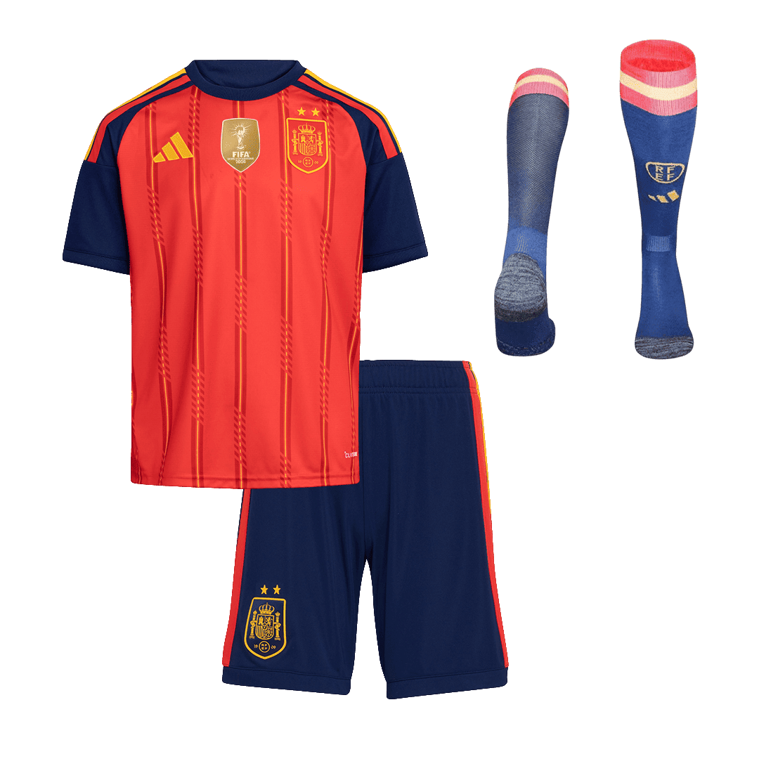 Vente Flash Espagne Domicile Maillot 2 Stars - Champion Edition Kit - Coupe du Monde 2026 Enfant Rouge