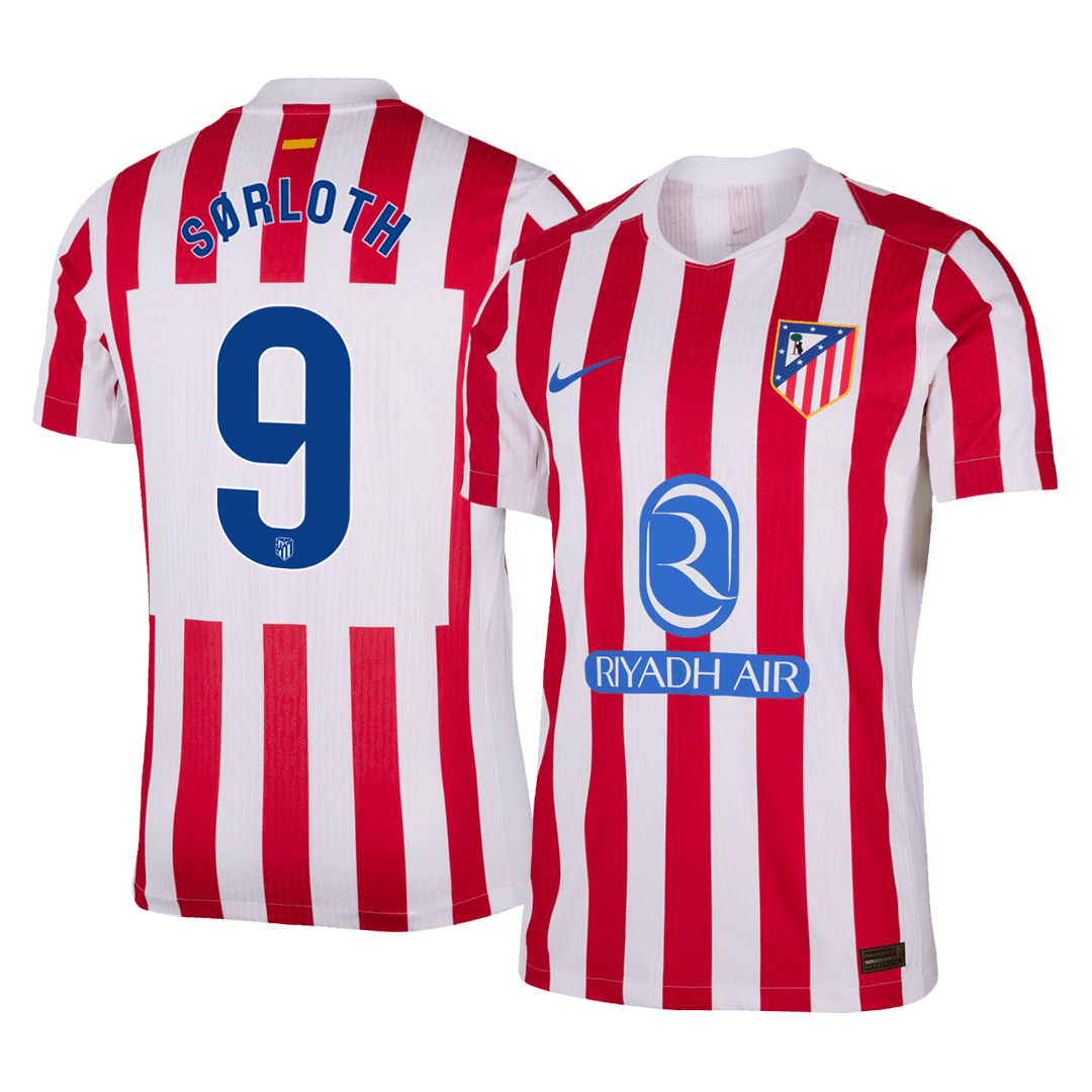 SØRLOTH #9 Atlético Domicile Maillot 2025/26 Rouge&Blanc Joueur
