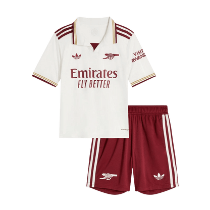 Vente Flash Arsenal Third Maillot Kit 2025/26 Enfant Blanc