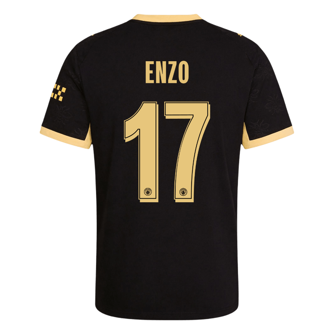 ENZO #17 Manchester City Extérieur Maillot 2026/27 Noir Joueur - UCL