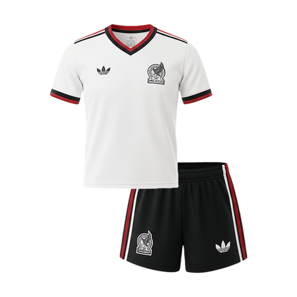 Mexique Extérieur Maillot Kit Coupe du Monde 2026 Junior Blanc