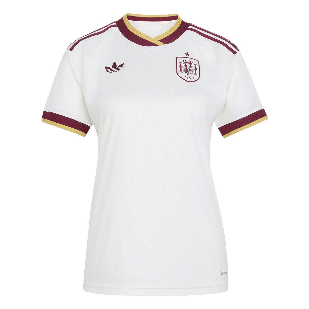 Vente Flash Femme Espagne Extérieur Maillot - Coupe du Monde 2026 Blanc