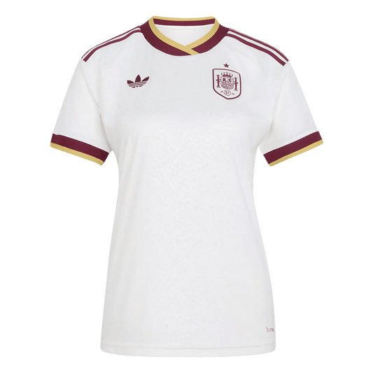 Vente Flash Femme Espagne Extérieur Maillot - Coupe du Monde 2026 Blanc