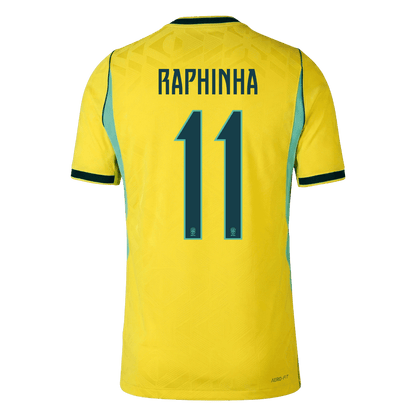 RAPHINHA #11 Brésil Domicile Maillot - Coupe du Monde 2026 Jaune Joueur
